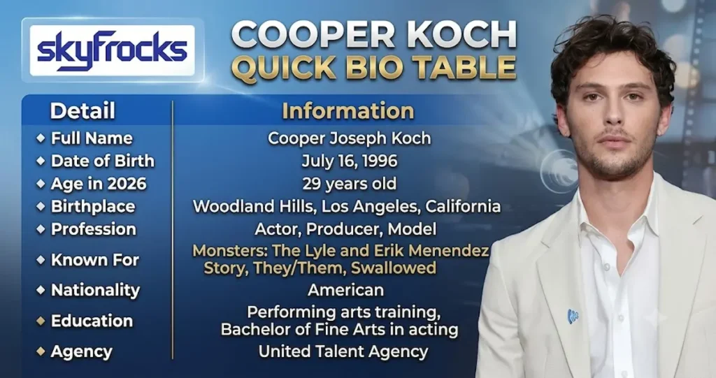 Cooper Koch Quick Bio Table