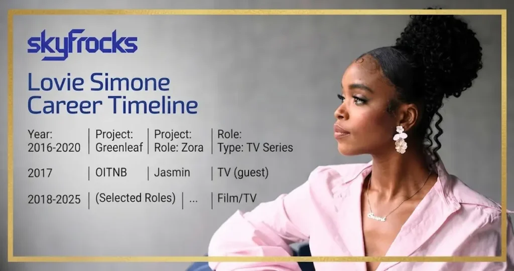 Lovie Simone Career Timeline